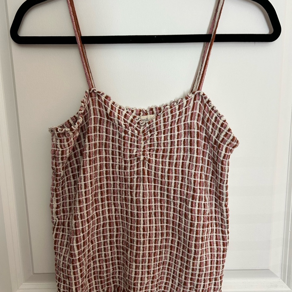 Madewell Red and White Checkered Top
